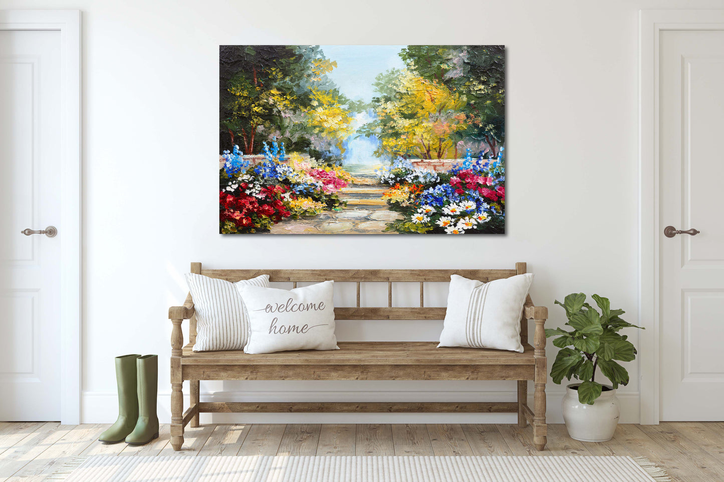 Flower wall decor paintings on canvas, Nature painting, home wall decor, wood wall art, multi panel wall art, landscape painting prints