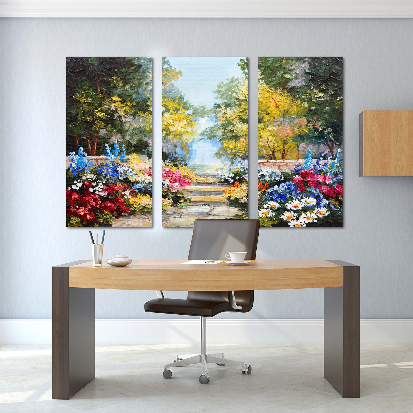 Flower wall decor paintings on canvas, Nature painting, home wall decor, wood wall art, multi panel wall art, landscape painting prints
