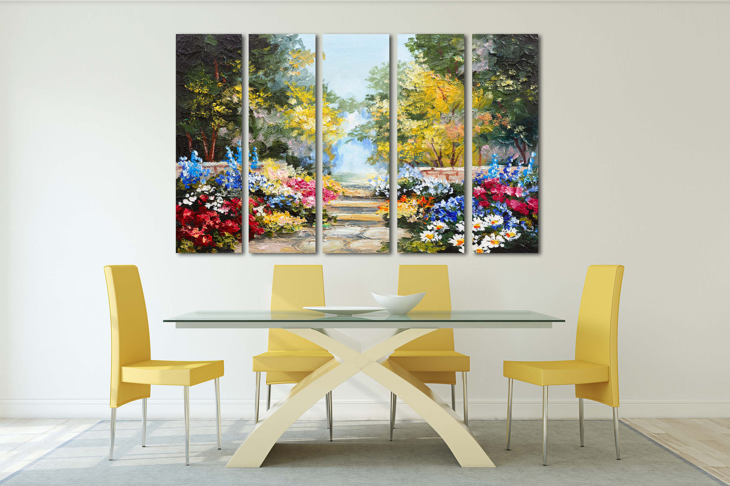 Flower wall decor paintings on canvas, Nature painting, home wall decor, wood wall art, multi panel wall art, landscape painting prints