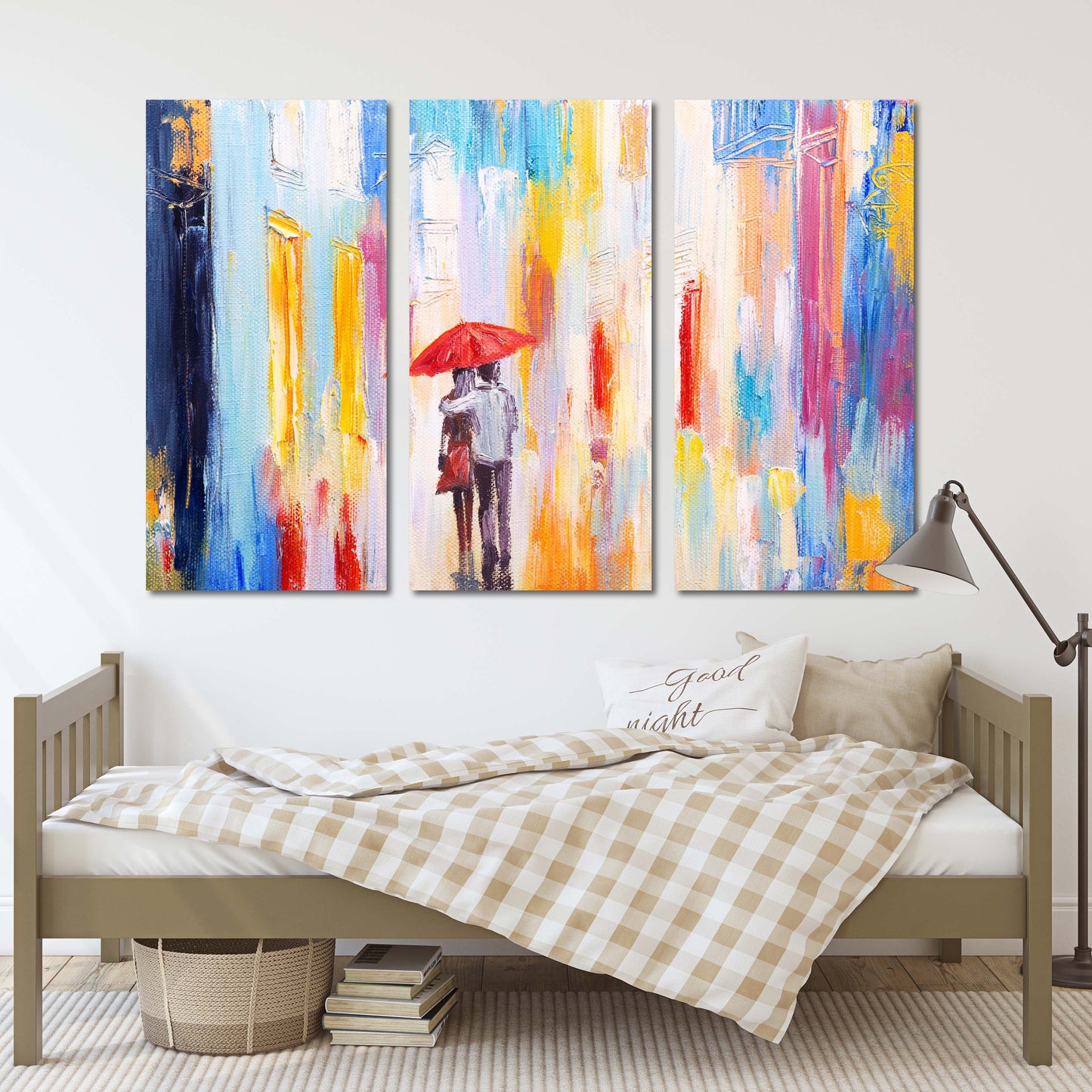 Abstract couple love art, Love wall art paintings on canvas, red umbrella art, valentines day gift, printable abstract art prints