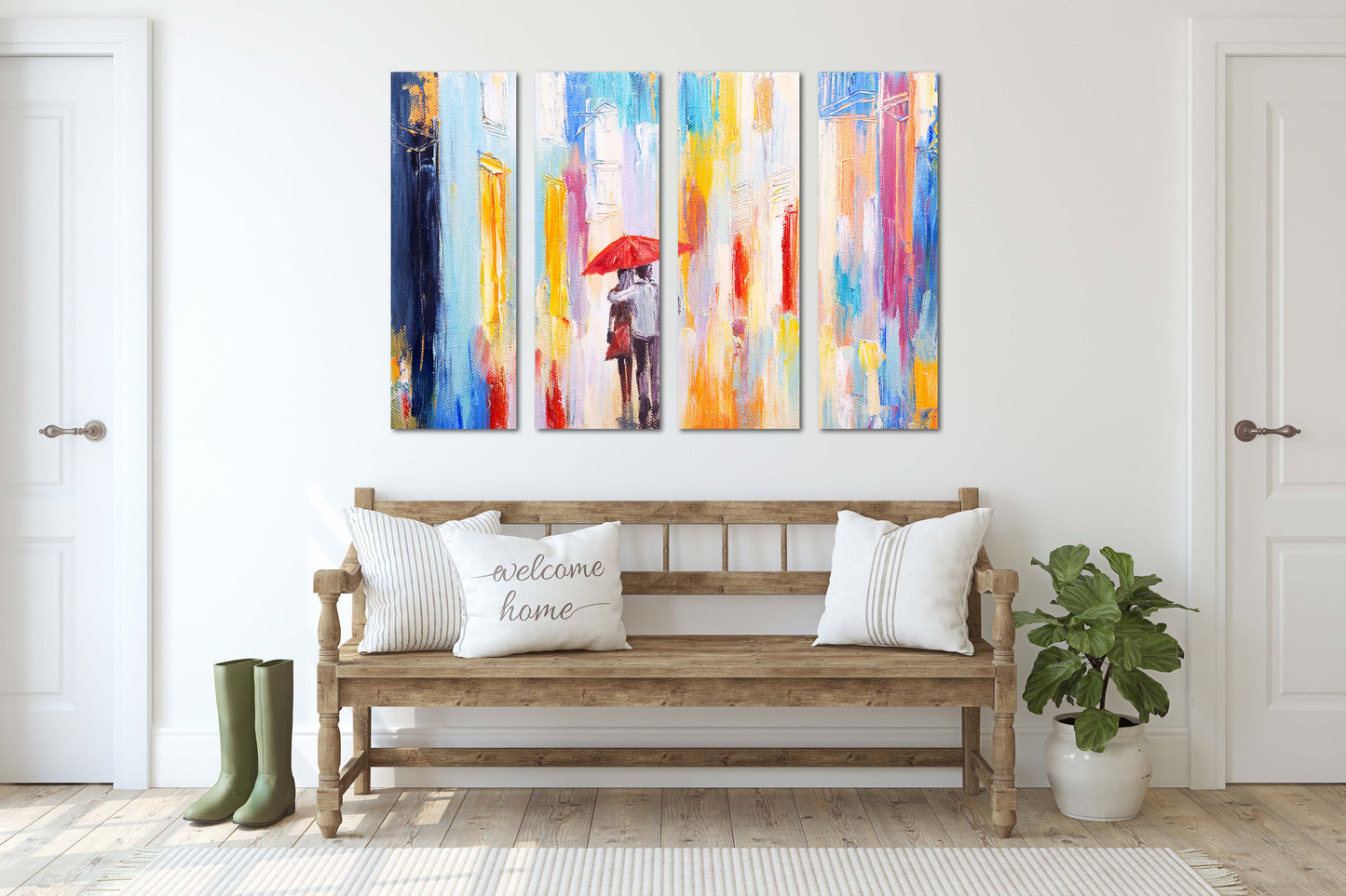Abstract couple love art, Love wall art paintings on canvas, red umbrella art, valentines day gift, printable abstract art prints