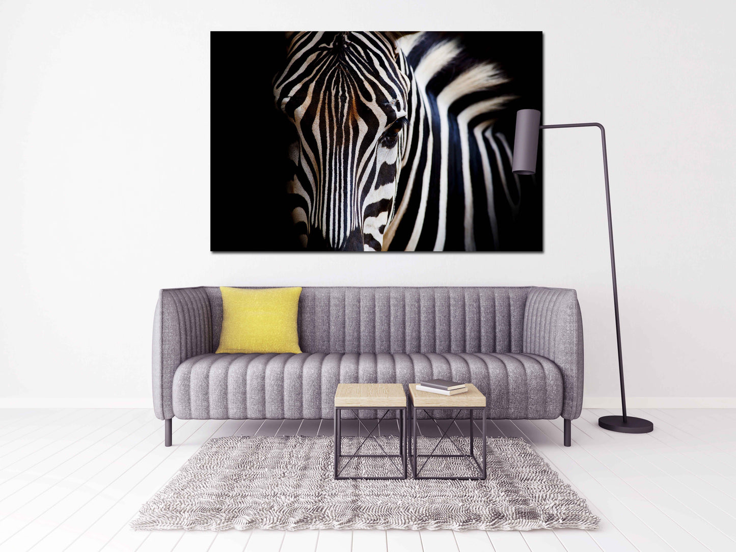 Zebra wall art, Black and white art, wild animal wall art Canvas painting Contemporary art Living room art Extra large wall art