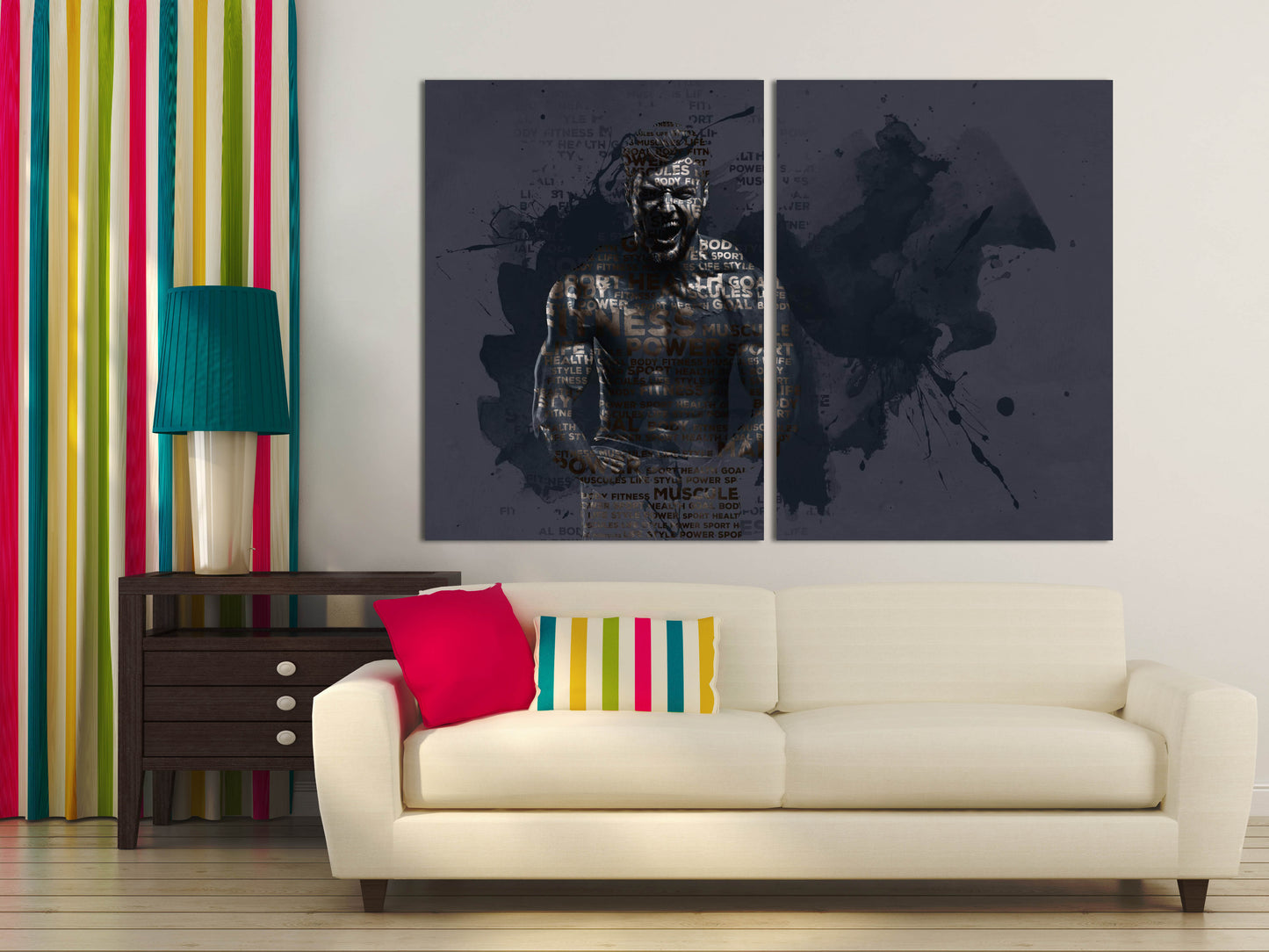 Athlete man wall art Fashion wall art Sportsman wall art Paintings on canvas Home wall decor Canvas painting Multi panel wall art