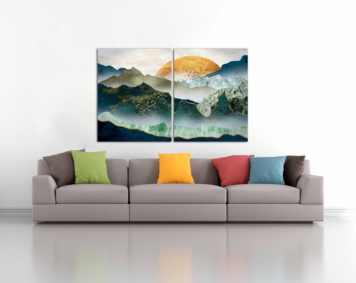 Blue ridge mountains Abstract wall art paintings on canvas Nature wall art Japanese art canvas Mountains wall art Smoky mountains gift