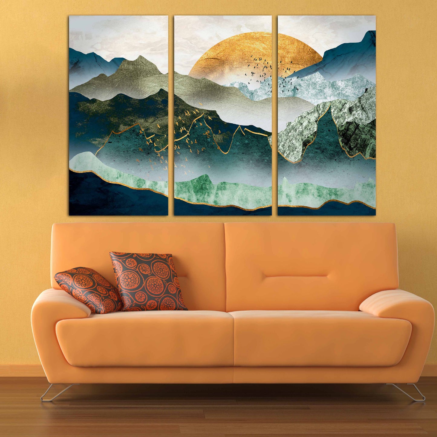 Blue ridge mountains Abstract wall art paintings on canvas Nature wall art Japanese art canvas Mountains wall art Smoky mountains gift