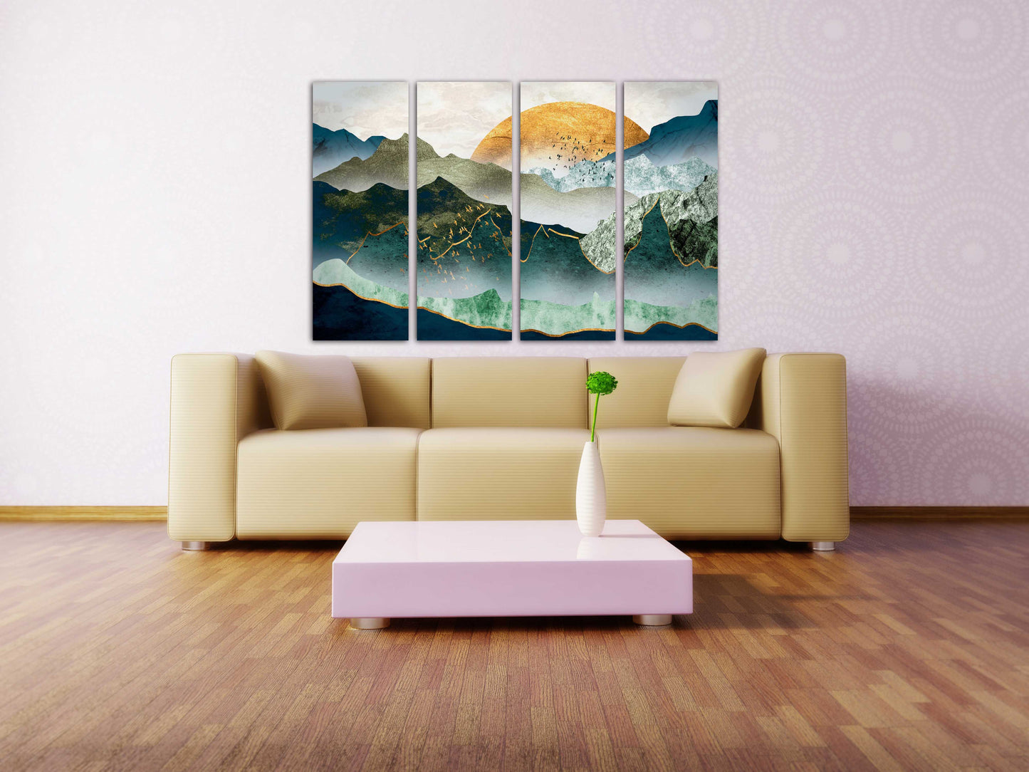 Blue ridge mountains Abstract wall art paintings on canvas Nature wall art Japanese art canvas Mountains wall art Smoky mountains gift