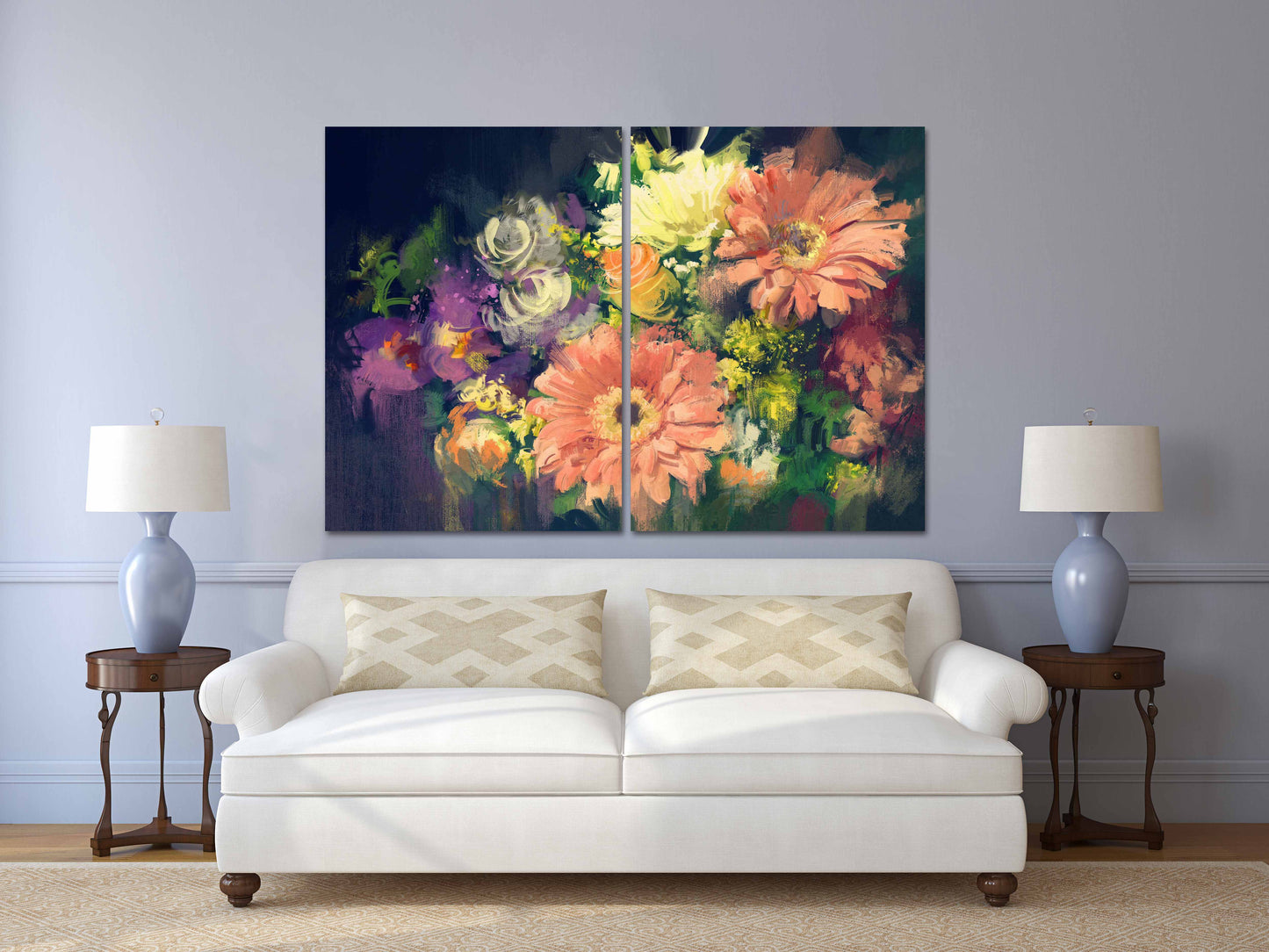 Vintage floral oil painting Flowers wall art home wall decor canvas painting Wall art boho flowers flowers canvas living room wall art