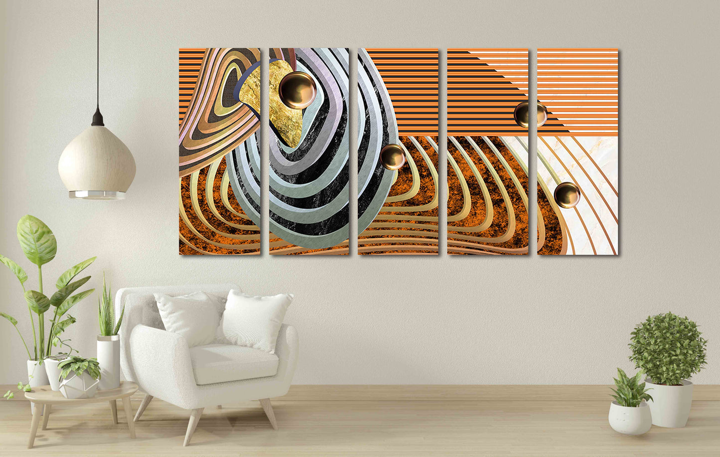 Geometric extra large wall art Abstract framed canvas painting Trendy room decor Modern abstract wall art print Multi panel canvas