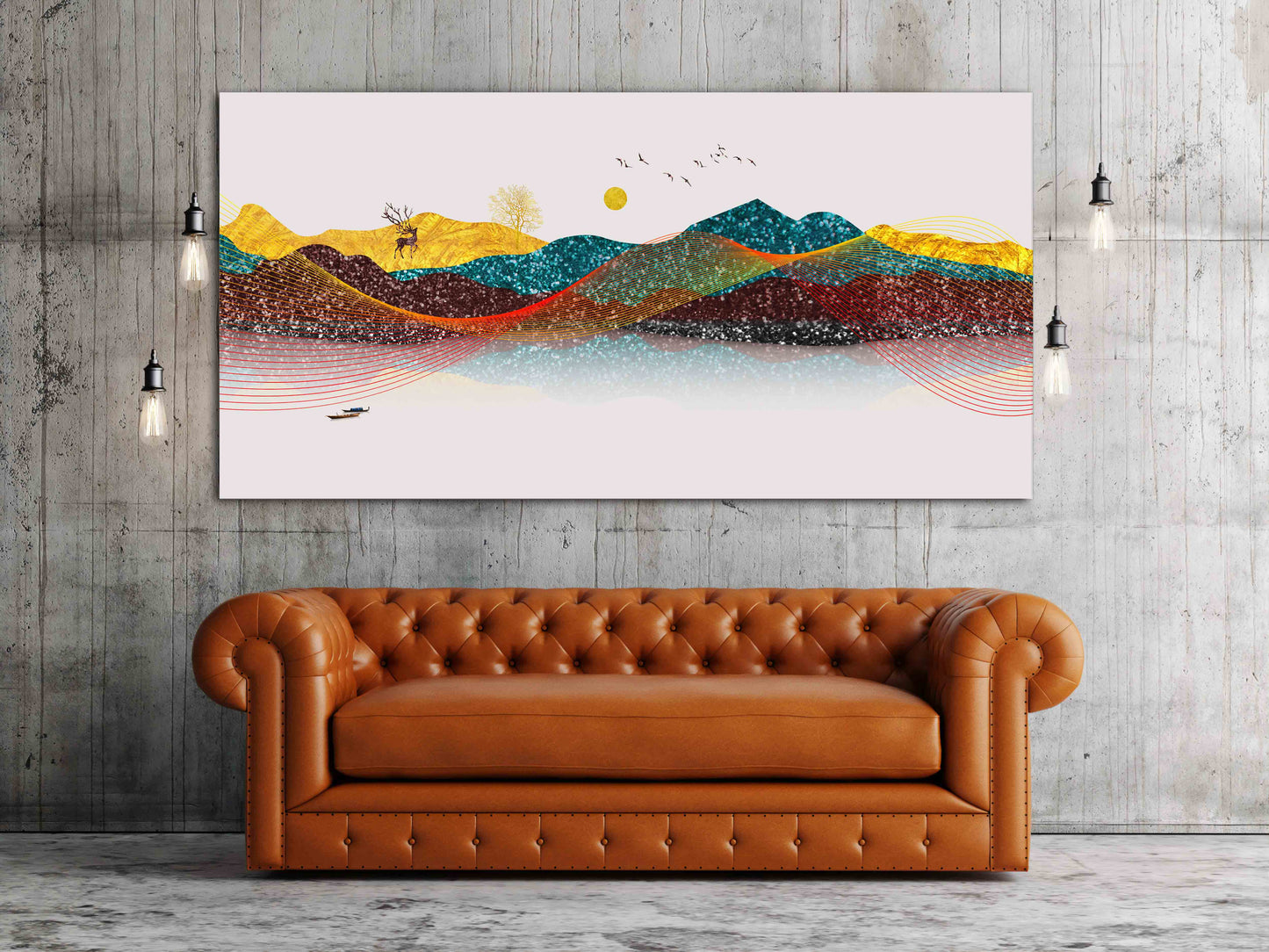 Berg-Linienkunst-Wanddruck, moderne abstrakte Kunst, abstrakter Kunstdruck, mehrteilige Leinwand, Raumwanddekoration, abstrakte Wandkunst, abstrakte Malerei