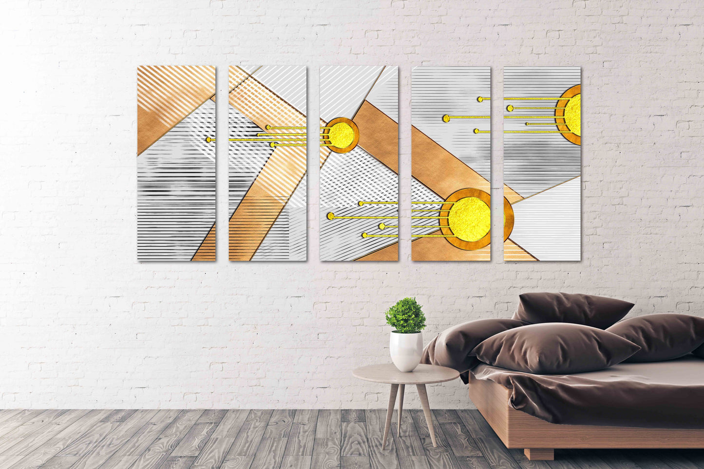 Geometric patterns Modern abstract art Wall collage kit Multi panel canvas Wall art Canvas painting Abstract wall art Home