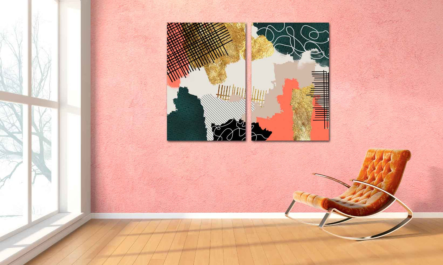 Abstract colorful painting large Modern abstract art Abstract expressionist painting Wall collage kit Abstract wall art Home wall decor