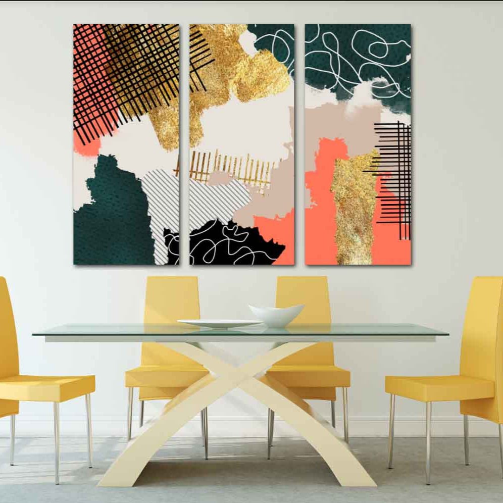 Abstract colorful painting large Modern abstract art Abstract expressionist painting Wall collage kit Abstract wall art Home wall decor