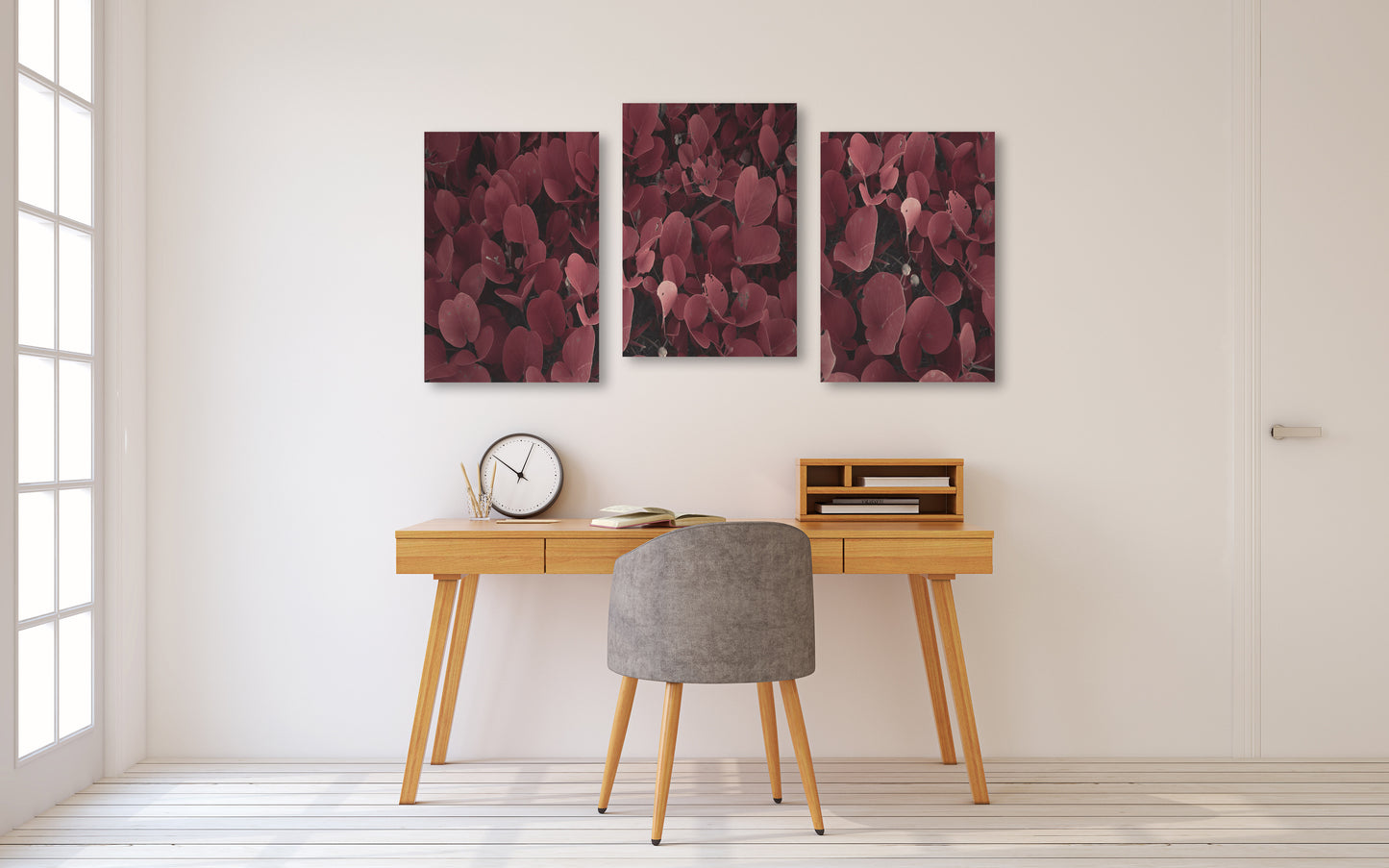Blätter Wandkunst, moderne Wandkunst, Leinwandgemälde, Pflanzenwandkunst, dekoratives Geschenk, druckbares Wandkunstset von 3, mehrteilige Wandkunst