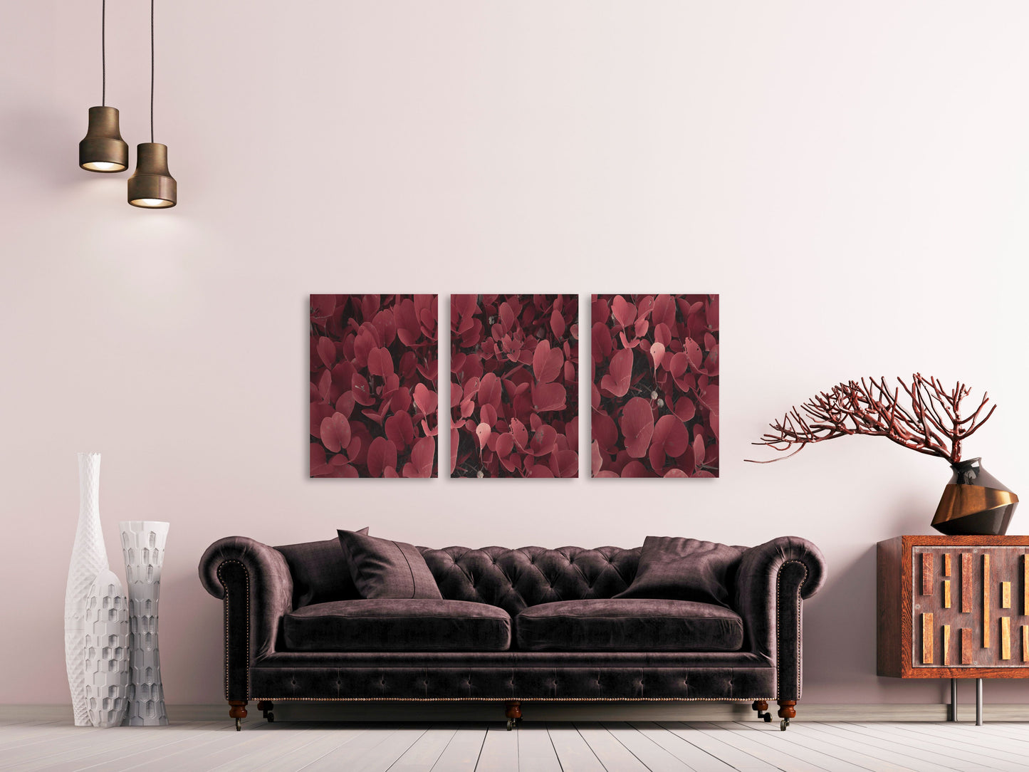 Blätter Wandkunst, moderne Wandkunst, Leinwandgemälde, Pflanzenwandkunst, dekoratives Geschenk, druckbares Wandkunstset von 3, mehrteilige Wandkunst