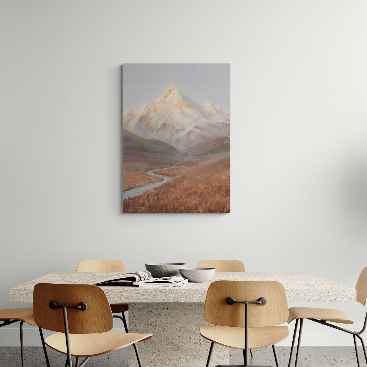 Rocky Mountain Wandkunst, Landschaft Leinwanddruck, Landschaft Wandkunst, gerahmtes Naturkunstwerk, neutrale Wandkunst, schneebedeckte Berge Wandkunst, Geschenk für ihn
