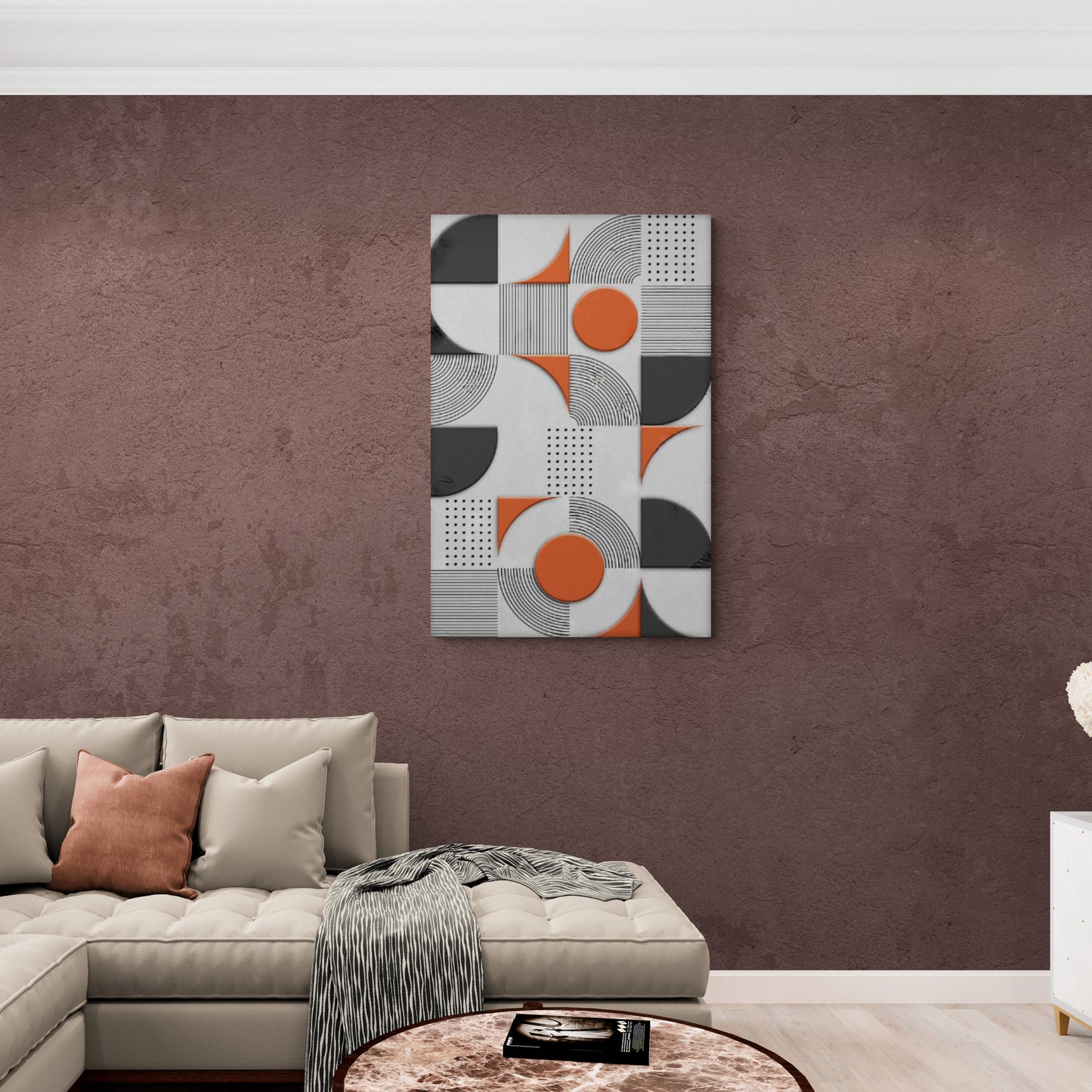 Geometrische Wandkunst, abstrakter Leinwanddruck, moderne gerahmte Wandkunst, Kunstwerk im Aluminiumrahmen, Wohnzimmer-Wandkunst, große Wandkunst