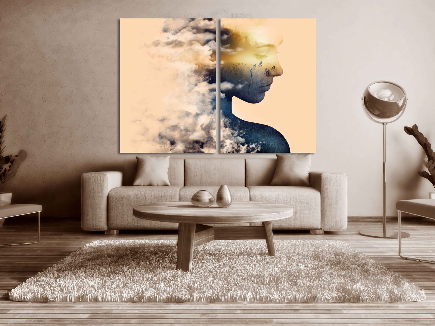 Gemälde Frauengesichter Wandkunst Gemälde auf Leinwand, Frauen Wandkunst, Wohnwanddekor, Leinwandgemälde, abstrakte Malerei, Wohngemälde