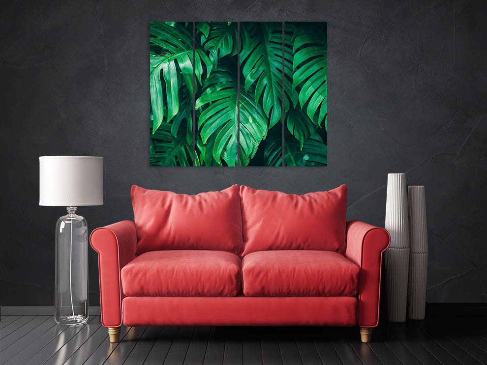 Tropische Wandkunstgemälde auf Leinwand, Wanddekoration für Zuhause, Leinwandgemälde, riesige Wandkunst, Wanddekoration im Bauernhausstil, florale Leinwandwandkunst