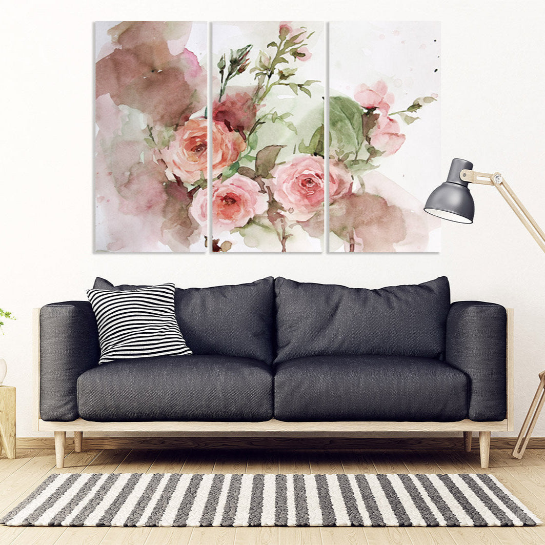 Wall art boho flowers, Botanical paintings, Flowers wall art paintings on canvas, bouquet of flowers wall art, boho flowers print