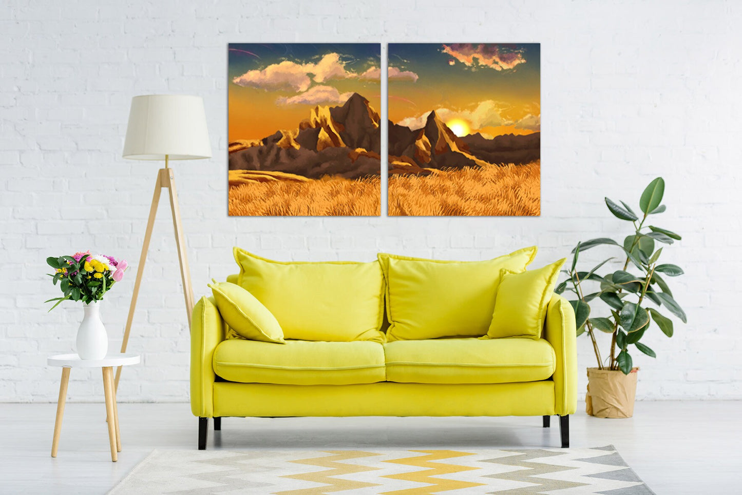 Berge Wandkunst Landschaftsgemälde auf Leinwand Naturdrucke Wohnschlafzimmer Wanddekoration extra großes mehrteiliges Leinwandgemälde