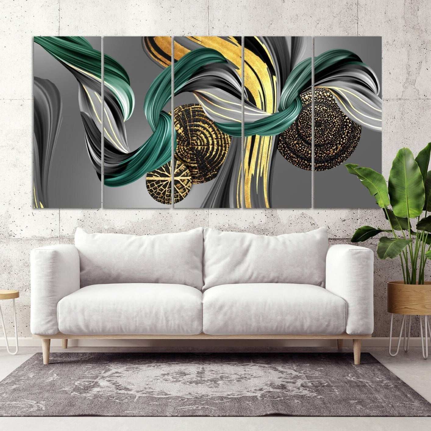 Abstrakte Wandkunst, Bilderrahmen, moderne Wanddekoration für Zuhause, mehrteiliges abstraktes Leinwandgemälde, extragroße Wandkunst