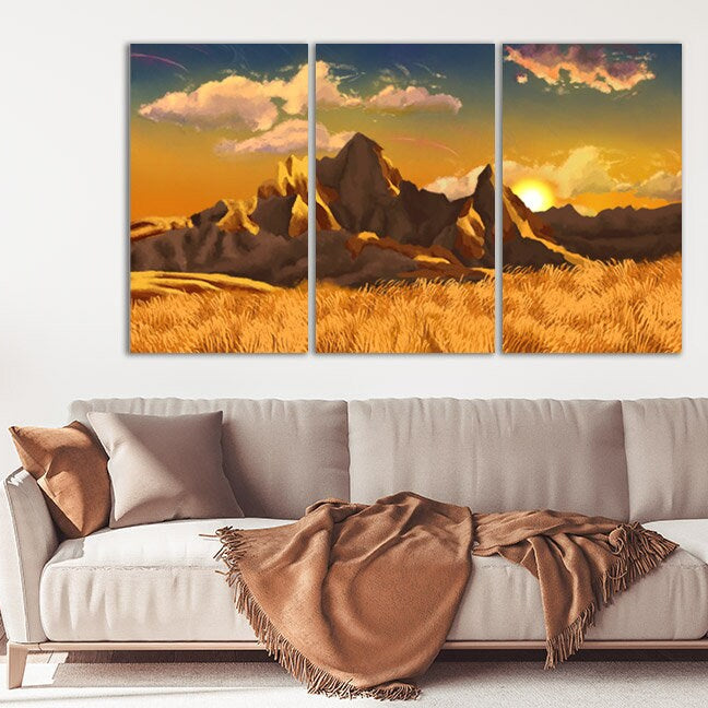 Berge Wandkunst Landschaftsgemälde auf Leinwand Naturdrucke Wohnschlafzimmer Wanddekoration extra großes mehrteiliges Leinwandgemälde
