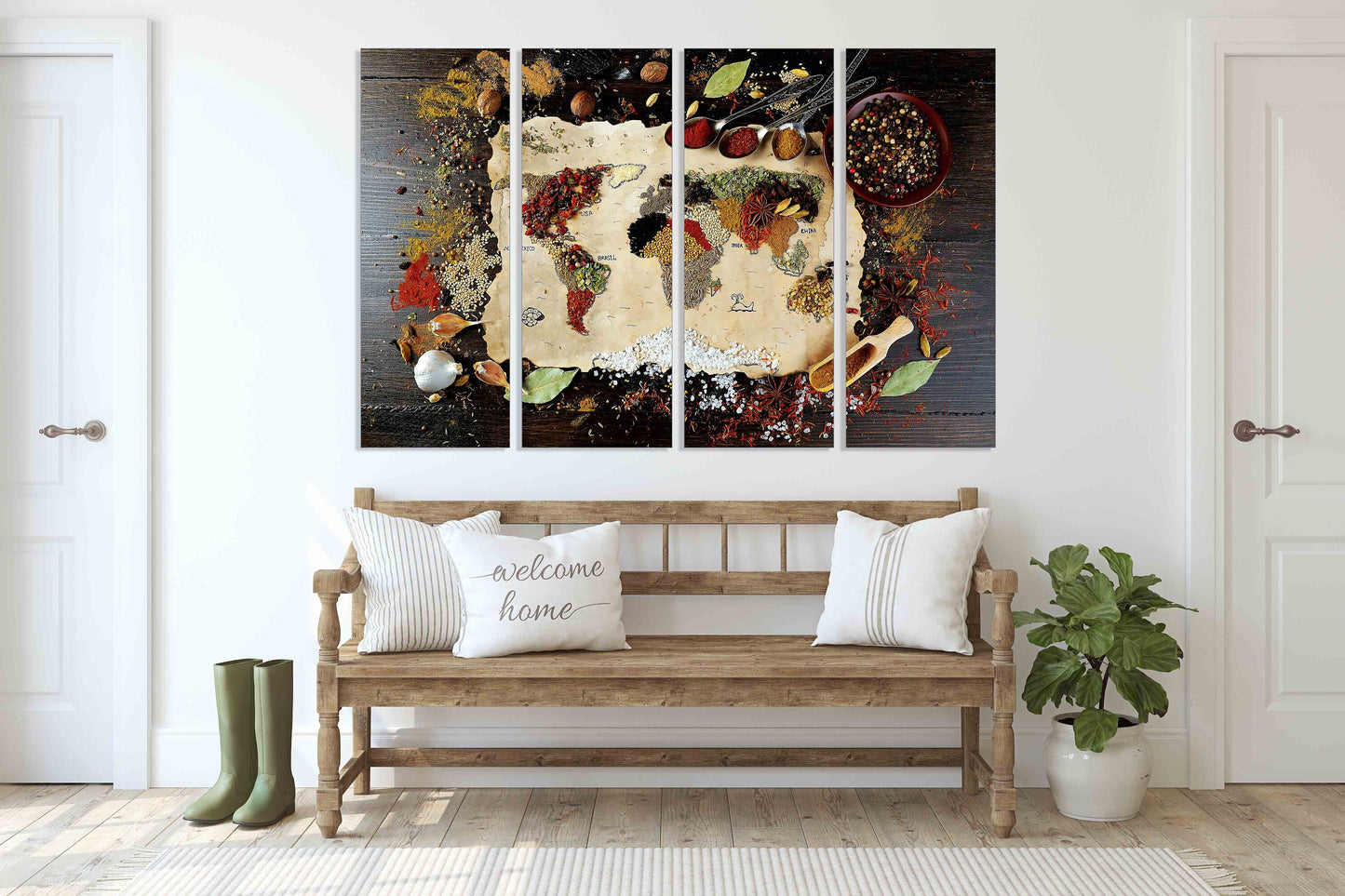 Gewürzset Küchengewürze Druck Gewürze Kunst Landkarte Wandkunst Mehrteilige Wandkunst Küchenwandkunst Extra große Wandkunst Wohnwanddekoration
