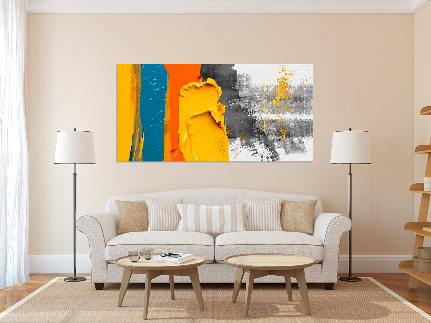 Pour-Gemälde, leuchtende große Wandkunst, moderne abstrakte Kunst, mehrteilige Leinwand, abstrakte Wandkunst, abstraktes Gemälde, extragroße Wanddekoration