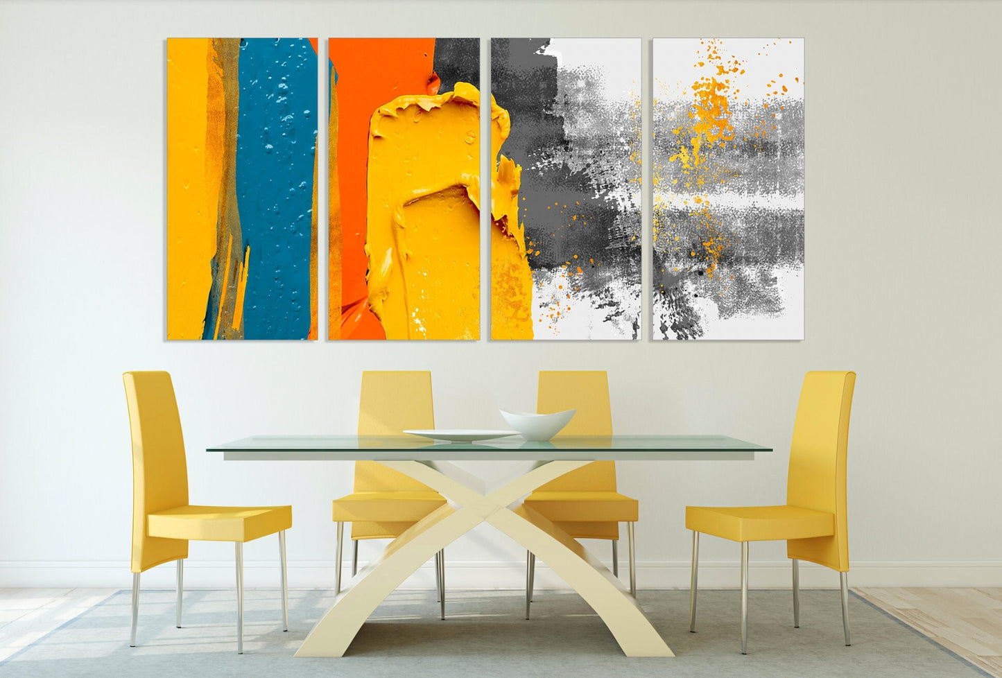 Pour-Gemälde, leuchtende große Wandkunst, moderne abstrakte Kunst, mehrteilige Leinwand, abstrakte Wandkunst, abstraktes Gemälde, extragroße Wanddekoration