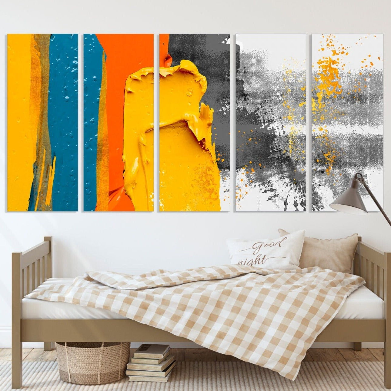 Pour-Gemälde, leuchtende große Wandkunst, moderne abstrakte Kunst, mehrteilige Leinwand, abstrakte Wandkunst, abstraktes Gemälde, extragroße Wanddekoration