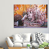 Graffiti black afro woman wall art canvas paintings, trendy african american wall art, graffiti poster, modern multi panel wall art
