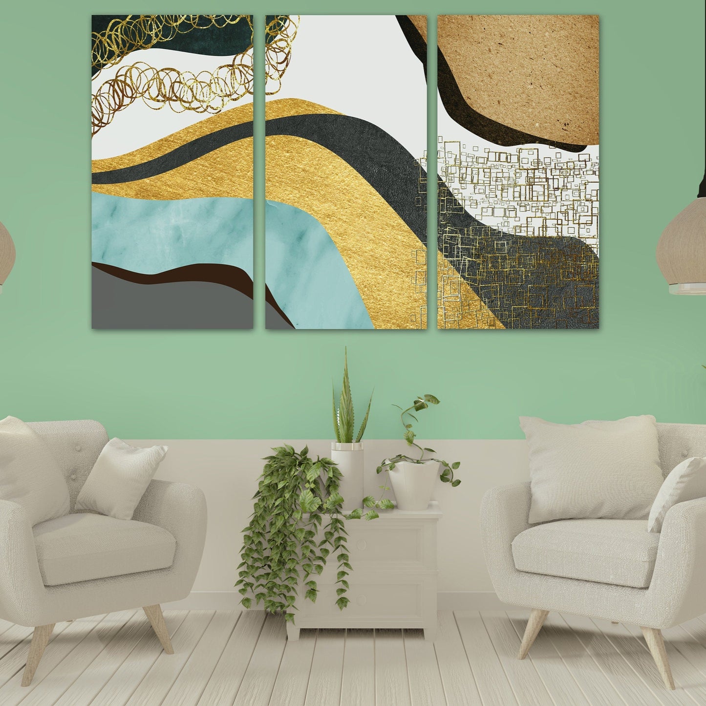 Abstract painting modern extra large canvas wall art, abstract multi panel canvas