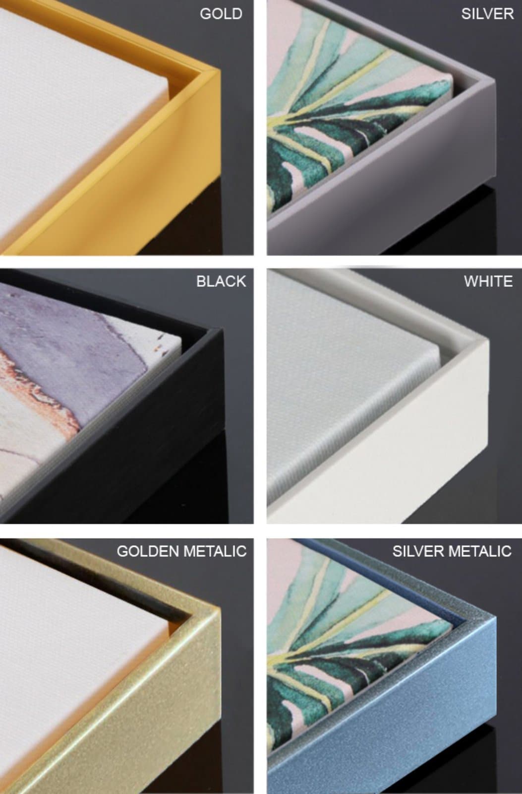 Abstraktes Wandkunstbild auf Leinwand im Goldrahmen, vertikales Gemälde in Schwarz und Gold, großer schwebender Rahmen, Wandkunst fürs Schlafzimmer, extra großer Wandkunstdruck