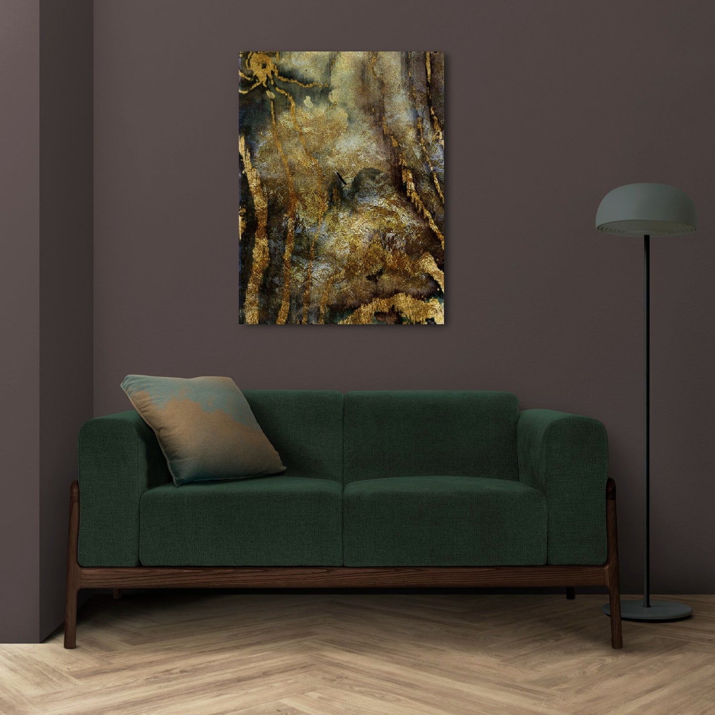 Abstract gold canvas print, extra large wall hanging decor, floater frame abstract wall art, minimalist print artwork in gold brown colors