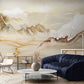 Abstract extra large wallpaper, self adhesive neutral wall mural, accent removable wallpaper, living room wall mural