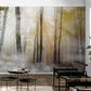 Peel and stick wallpaper with forest image, extra large nature wall mural, self adhesive botanical wallpaper mural