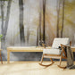 Peel and stick wallpaper with forest image, extra large nature wall mural, self adhesive botanical wallpaper mural