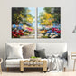 Flower wall decor paintings on canvas, Nature painting, home wall decor, wood wall art, multi panel wall art, landscape painting prints