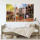 Vintage Wandkunst Gemälde auf Leinwand, Wohndekor, Stadt Multi Panel Wandkunst, Leinwanddruck, trendige Wandkunst, Stadt Straßenkunst Fahrrad Wandkunst