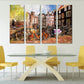 Vintage Wandkunst Gemälde auf Leinwand, Wohndekor, Stadt Multi Panel Wandkunst, Leinwanddruck, trendige Wandkunst, Stadt Straßenkunst Fahrrad Wandkunst