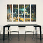 Modern wall art paintings on canvas, Abstract painting,home wall decor, abstract print, Colorful interior of bar and restaurant at night