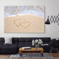 Heart wall decor, Love wall art paintings on canvas, valentines day gift, seascape painting,  love picture, deep sea sand hearts in the sand