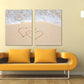 Heart wall decor, Love wall art paintings on canvas, valentines day gift, seascape painting,  love picture, deep sea sand hearts in the sand