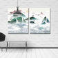 Emerald green wall decor Framed wall art mountains Canvas painting Mountain wall decal Prints Modern Abstract Canvas Painting
