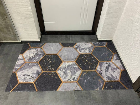 Schmutzabweisender Teppich, Flurmatte aus Gummi „Wabenmuster“