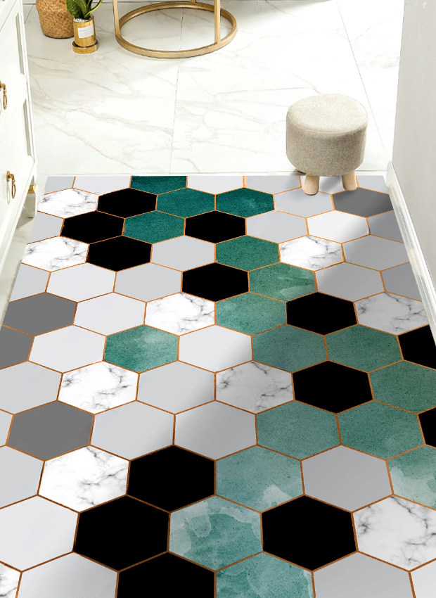 Heller, schmutzabweisender Teppich, Flurteppich „Smaragdgrün“