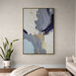 Large abstract wall art, blue floater frame canvas print, printable wall hanging decor, aluminum frame artwork, modern living room wall art