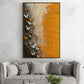 Abstract wall art, framed butterfly artwork, printable orange wall art, large floater frame canvas print, contemporary living room wall art