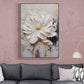 Large floral framed wall art, 3d effect flower canvas print, white flower canvas print, printable wildflower artwork, living room wall art