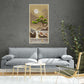 Japandi wall art, chinoiserie canvas print, large nature art print, framed botanical wall art, framed mountains wall art, vertical living room art print